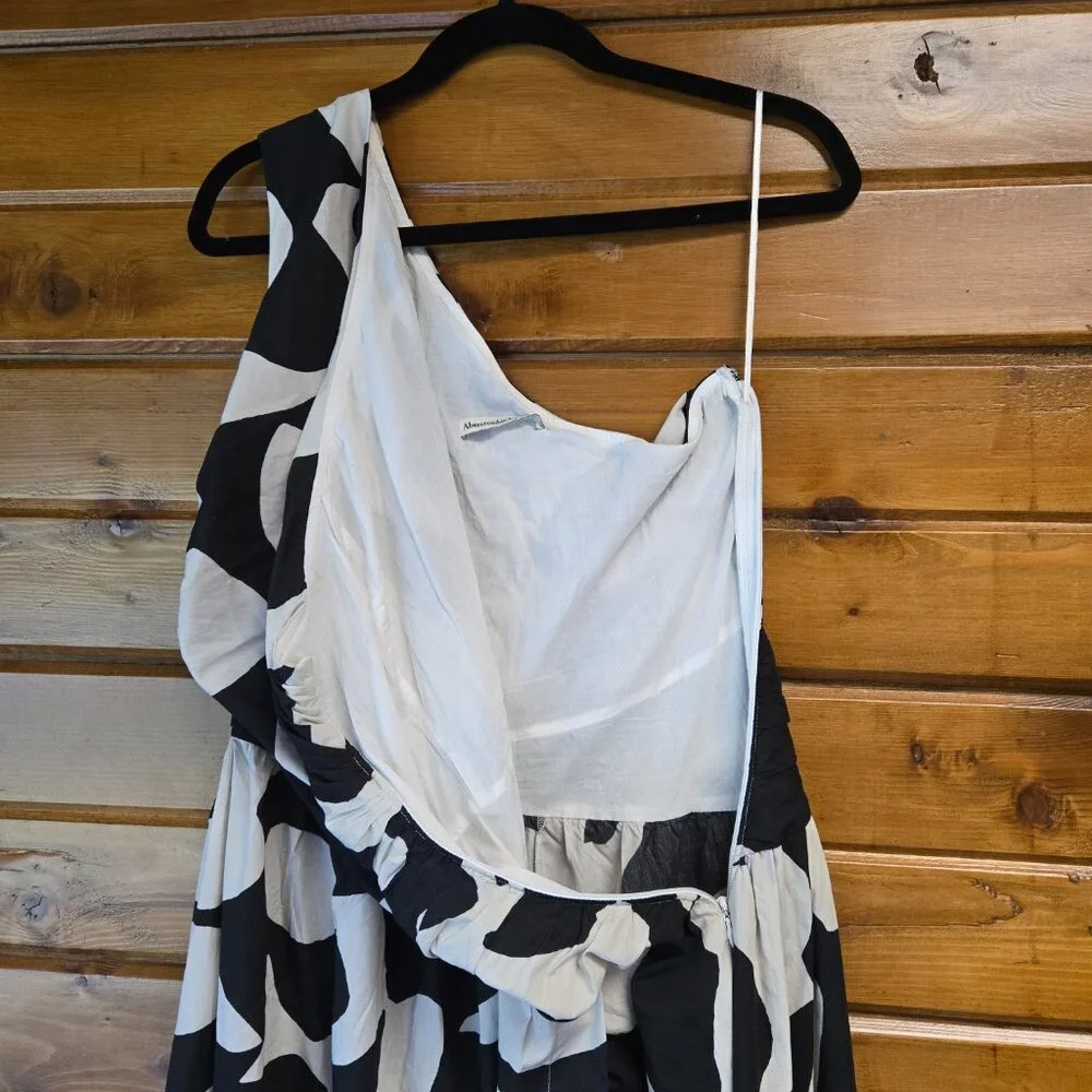 NWOT Abercrombie&Fitch Fiore One Shoulder Maxi CutOut High Slit Dress Pockets L